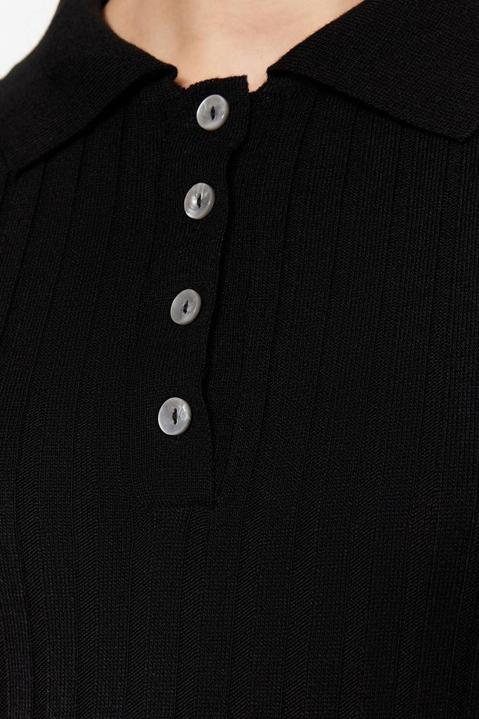 Women's Fashionable Stylish Sweater Mink Basic Polo Neck T-Shirt Look Knitwear Sweater