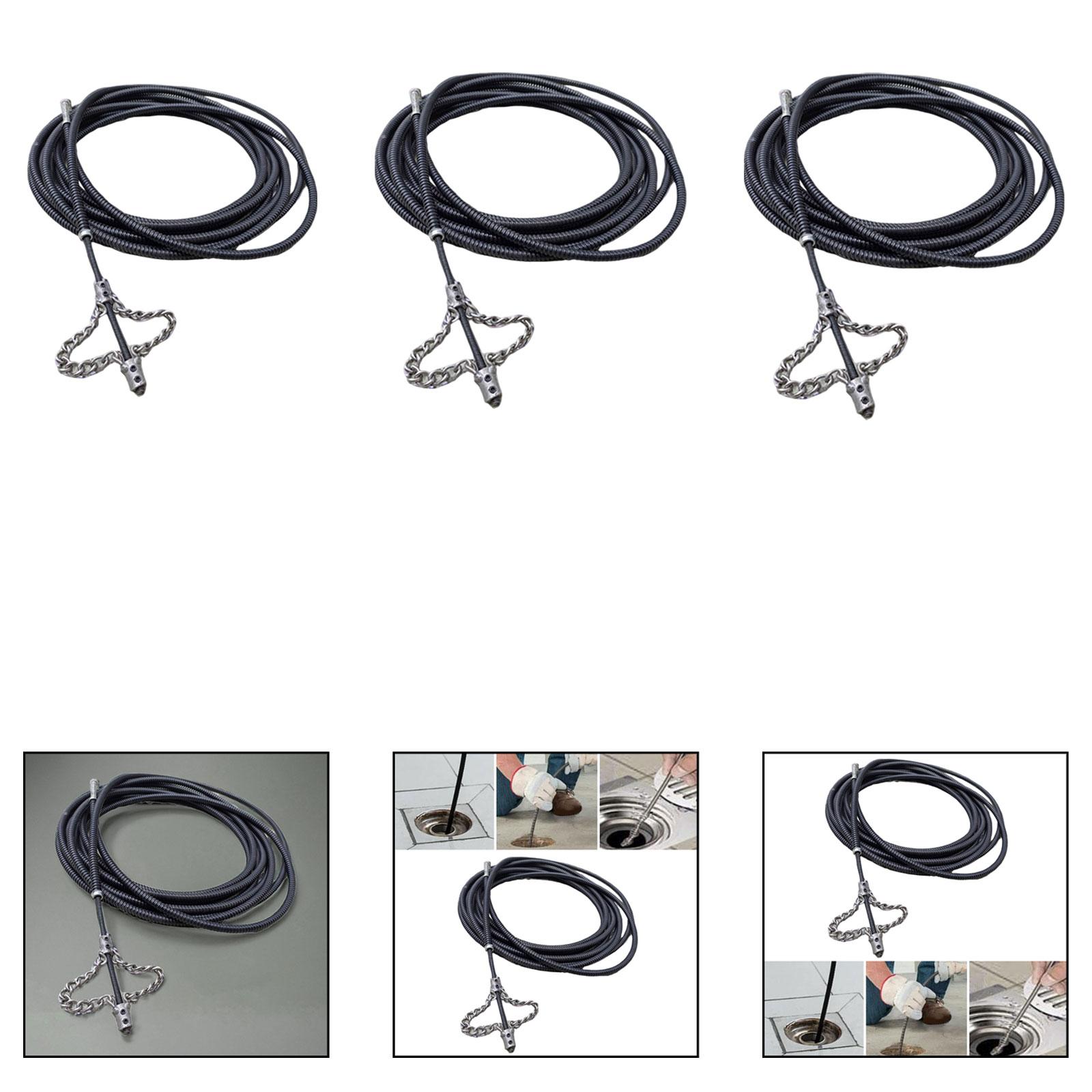 

Plumbing Snake Metal Drain Cleaner Flexible Clog Remover Hand Auger for Kitchen Bathroom Showers 6 M