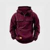 Men's Vintage Distressed Solid Color Hooded Sweatshirt - Long Sleeve Autumn/Winter Outerwear