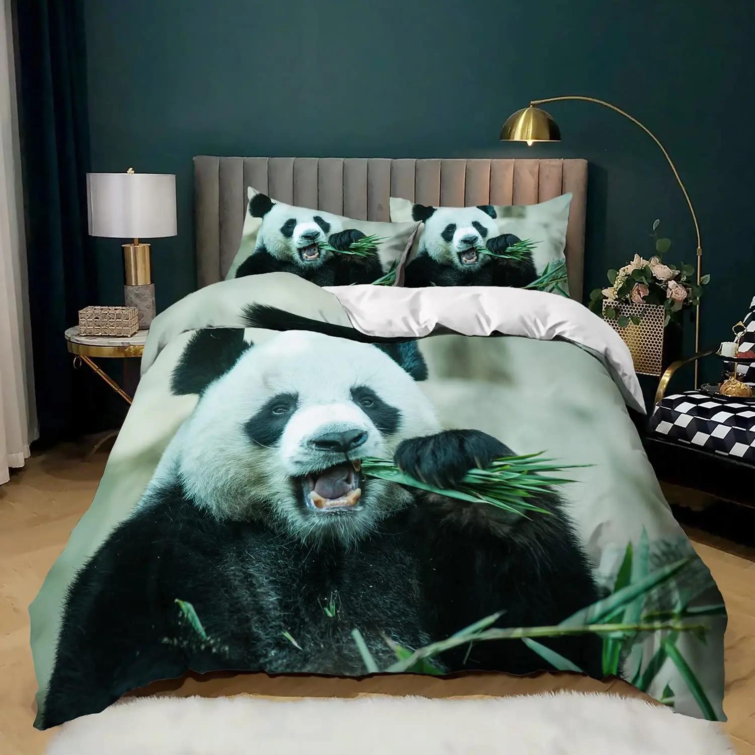 

Комплект постільної білизни Panda Tiger Підодіяльник з тваринами з 3D-принтом Twin Full Queen King Double UK Supking Sizes Постільна білизна Наволочка 70x133cm 2pcs помаранчевий