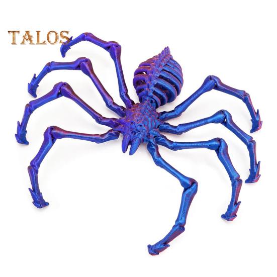 

Напечатанная на 3D-принтере гигантская фигурка паука с выдвижными ногами и подвижными суставами. Хэллоуин, жуткий шарнирный паук, настольное украшение. фиолетовый
