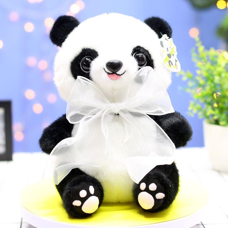 Cute Bow Tie Giant Panda Doll Plush Toy Rag Doll Gift for Children's Girlfriend Best Friend Lover
