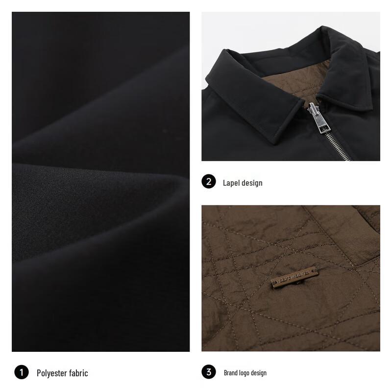 SEPTWOLVES Men's Reversible Quilted Lapel Jacket