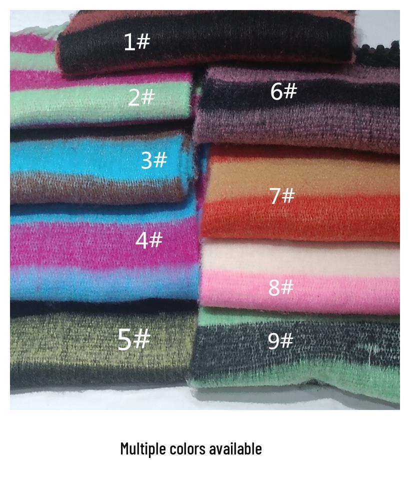 Damen Winter Farbblock Gestreifter Quasten Schal - Warm, Vielseitig, High-End Mode Halswärmer Schal.