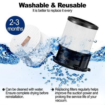 15 Stück Waschbares HEPA-Filter-Set Kompatibel mit Für Shark Akku-Staubsauger
