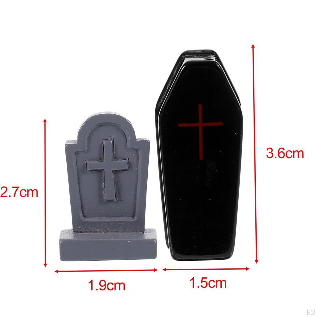 20 kusů Halloweenské dekorace Miniaturní figurky Foto Rekvizity Kutilské rakve a hrobové sochy pro