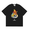 Men Women Streetwear Short Sleeve T-Shirt With Geometric Letter Print Loose Fit Cotton Tee Casual