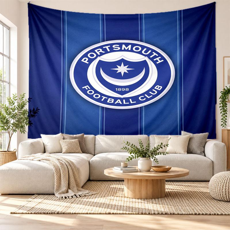 Portsmouth FC Wall Tapestry, Soft Fabric Wall Hanging, Decorative Backdrop For Bedroom Home Wall Art