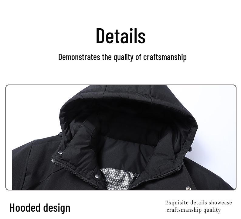 Men's Graphene Thickened Winter Hooded Jacket - Versatile, Warm, and Stylish