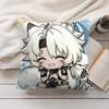 Lingyang Cute Wuthering Waves Cushion Cover Silky Short Plush Invisible Zipper Dustproof Sofa Pillow Case For Home Decor