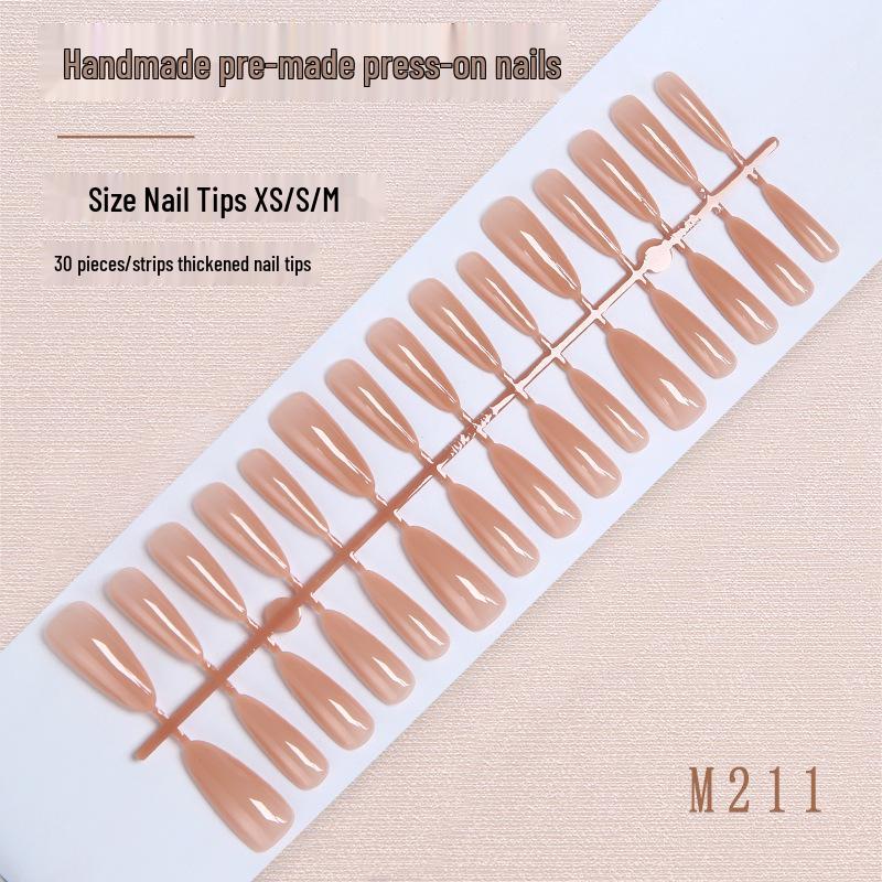 

Handmade Summer Almond Nail Stickers: 30 Solid Color Press-On Nails