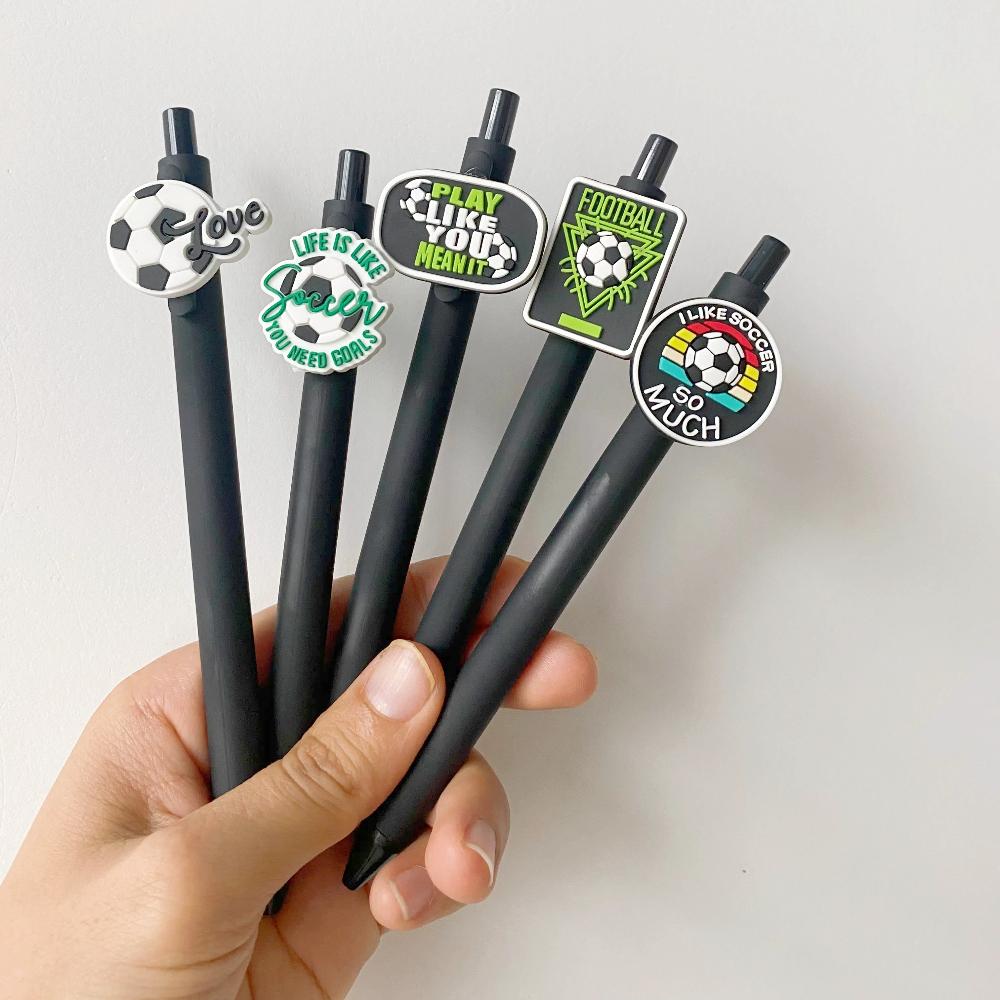 10pcs Soccer Pen Gel Pens Soccer Party Favors Black Ink Pens Gifts for Teachers Stationery Office Classroom
