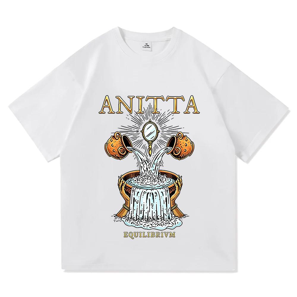 EQUILIBRIVM WATER T-Shirt Sängerin Anitta Mode Herren T-Shirts Kurzarm Baumwolle Sommer Locker T-Shirts Unisex Streetwear Print Shirt
