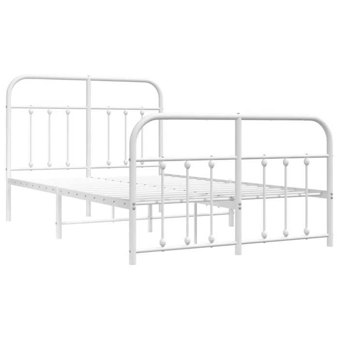 VidaXL Cadre de lit métal avec tête de lit-pied de lit blanc 120x190cm 352642