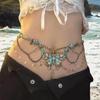 Rhinestones Waist Belt Stylish Multilayer Butterfly Waist Chain Elaborate Chain Belly Chain for Belly Dance Waist Chain
