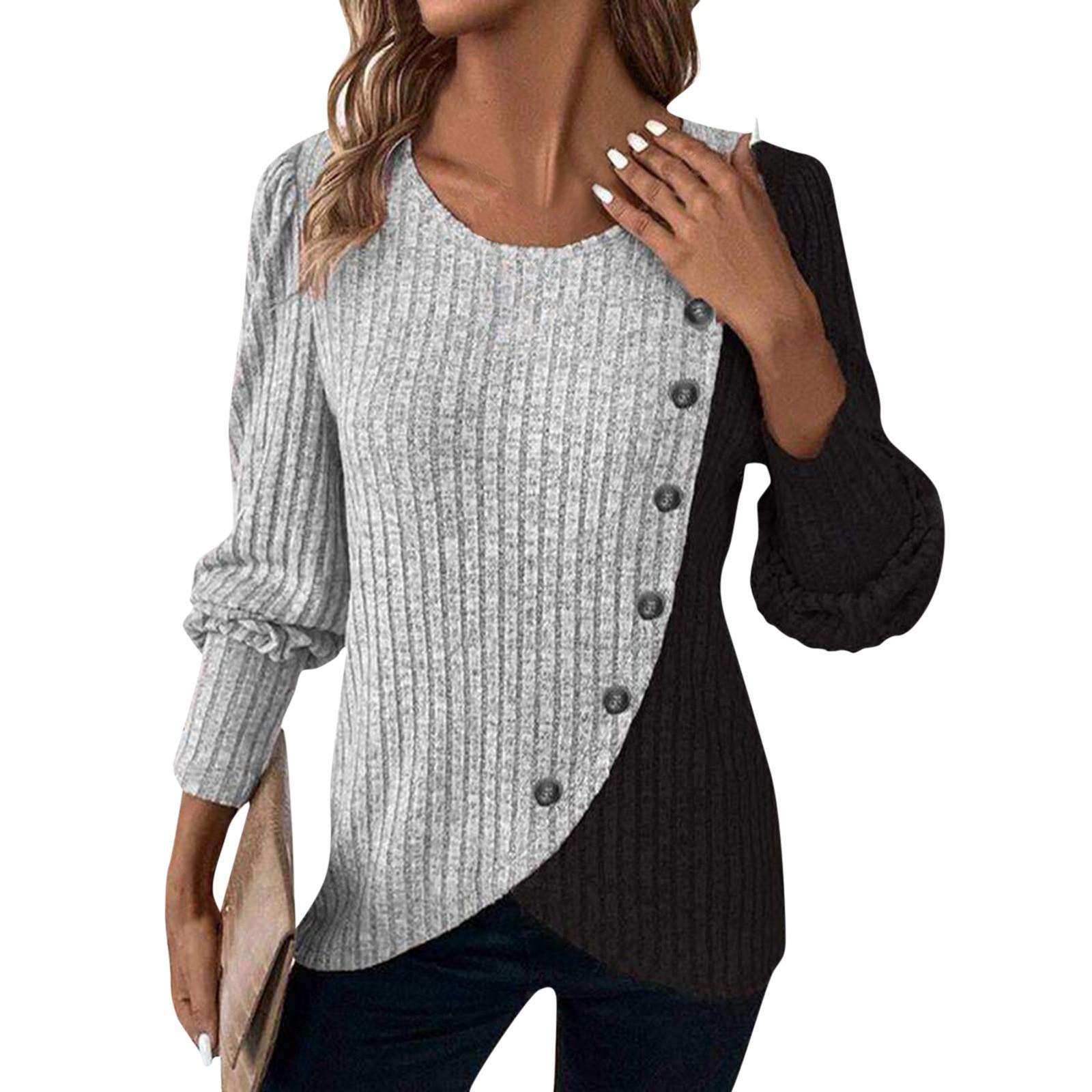 

Женские рубашки из денима на пуговицах, повседневные, с длинным рукавом, с V-образным вырезом, из шамбре, блузка, топ XXXL светло-серый