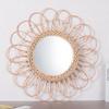 Petal Mirror: Willow Wicker Decorative for Living Room, Bedroom, or Entrance Wall.