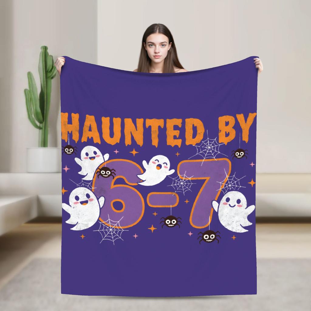 Funny Six Seven 6 7 Meme Flannel Blanket Winter Super Warm Bedding Throws Students Couch Bed Pattern Bedspread Sofa Bed Cover