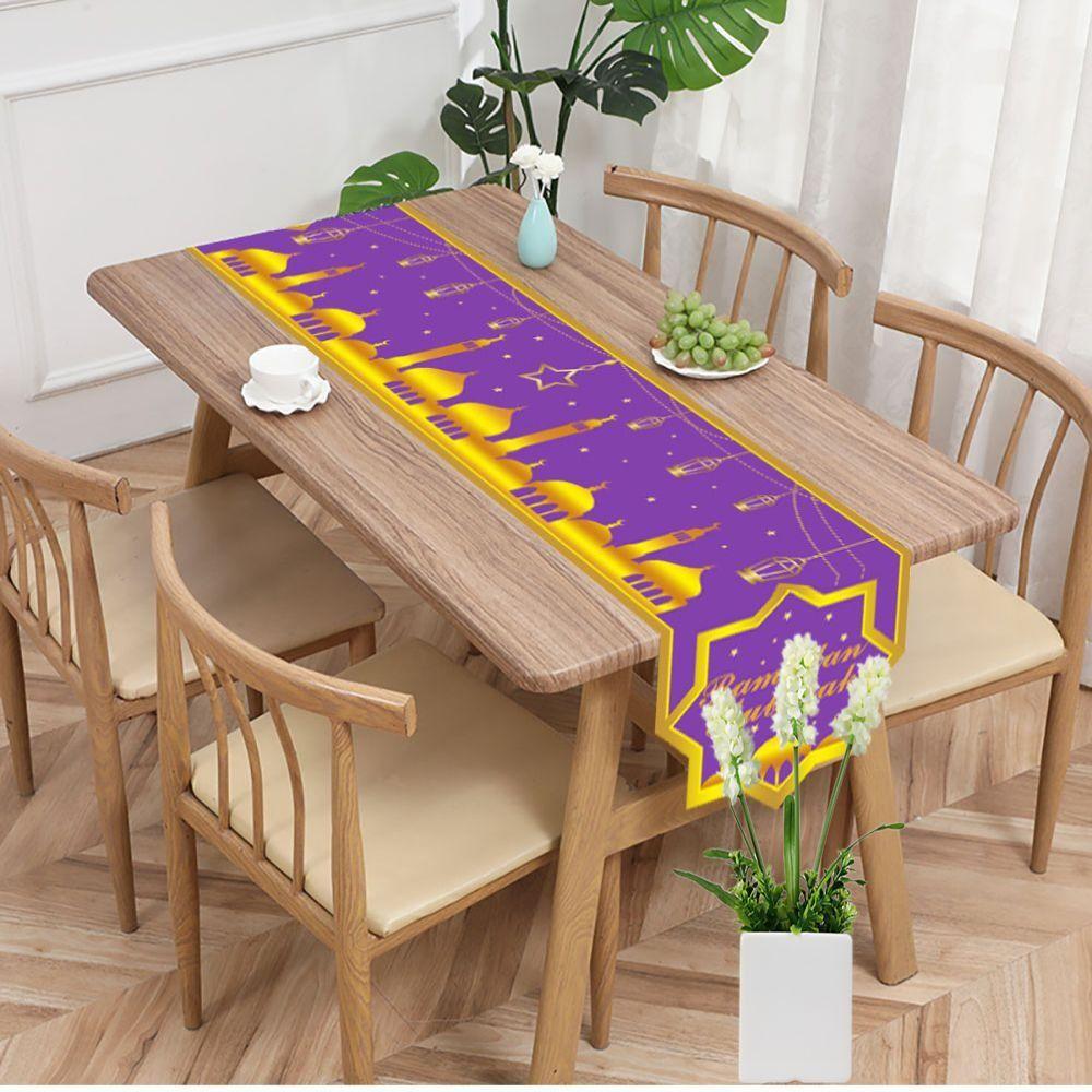 

Полиэстер Рамадан Украшение Скатерть на стол Модная скатерть Модная Домашняя скатерть Ид purple-style2