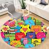 1pc Cat Heart Office Round Area Rug, Indoor Mat Suitable ForOffice, Under Office Chairs Bedroom Living Room Home Decor, Room Deco,  n48