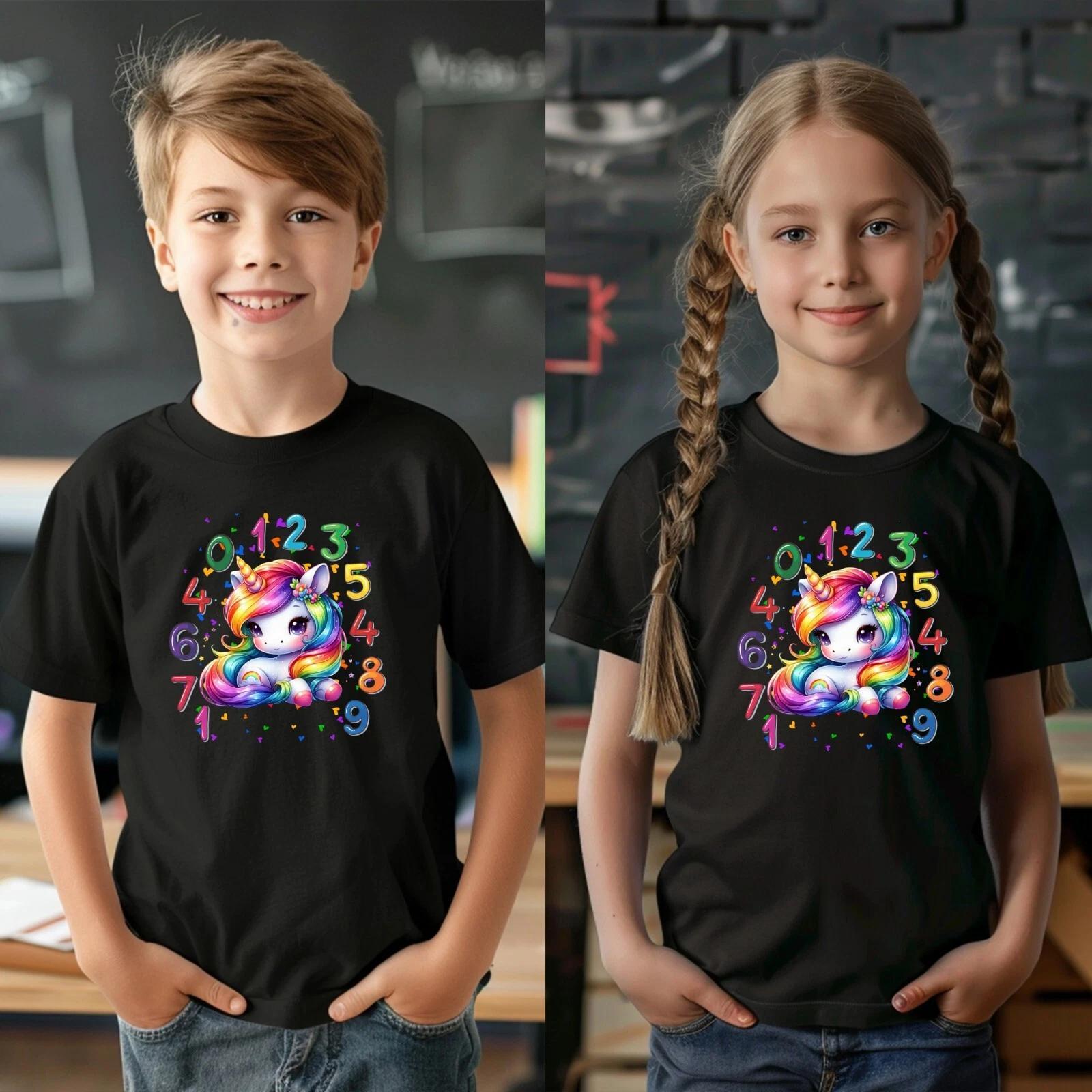 Boys Girls Number World Book Day T-Shirt Printed Numeric Maths Number Day T Top L