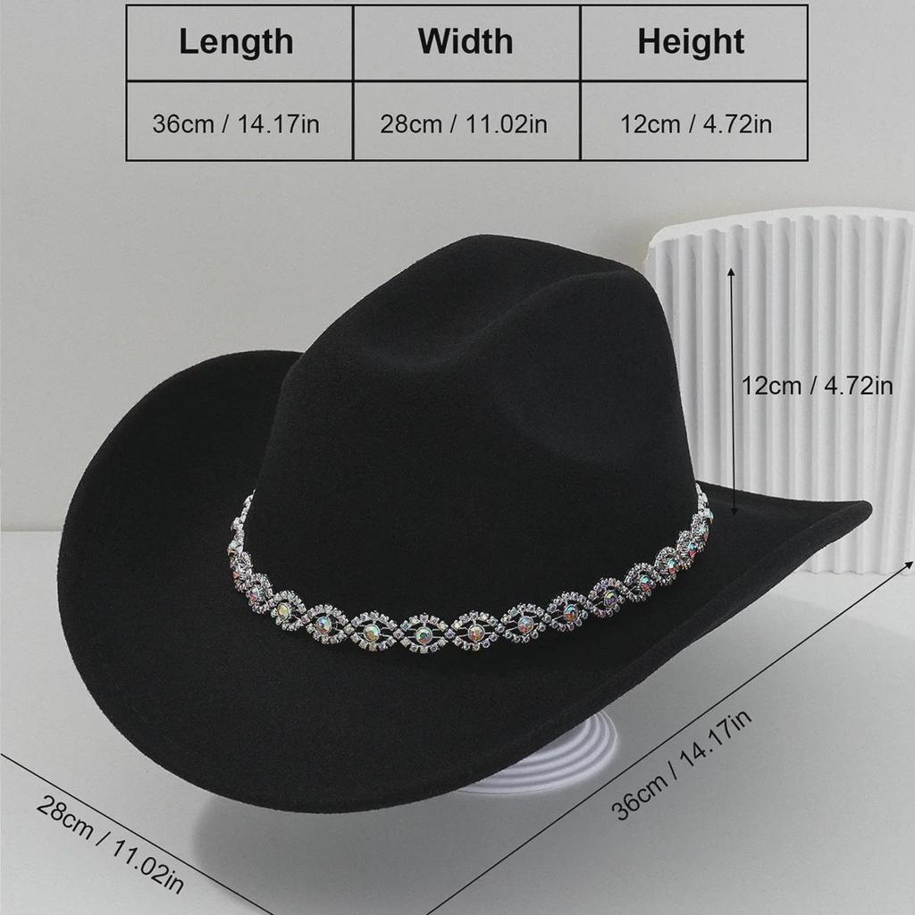 Women's Rhinestone Western Cowboy Hat - Bridal & Party Accessory