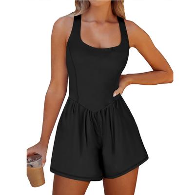 Women's Workout Romper Running Onesie Short Athletic  Jumpsuits Casual Summer Outfits Gym Yoga Clothes