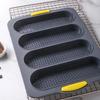 Silicone 4 Grids Bread Baking Mold, Baguette Baking Tray, No Stick Loaf Pan, Bread Toast Mould, Pastry Tools