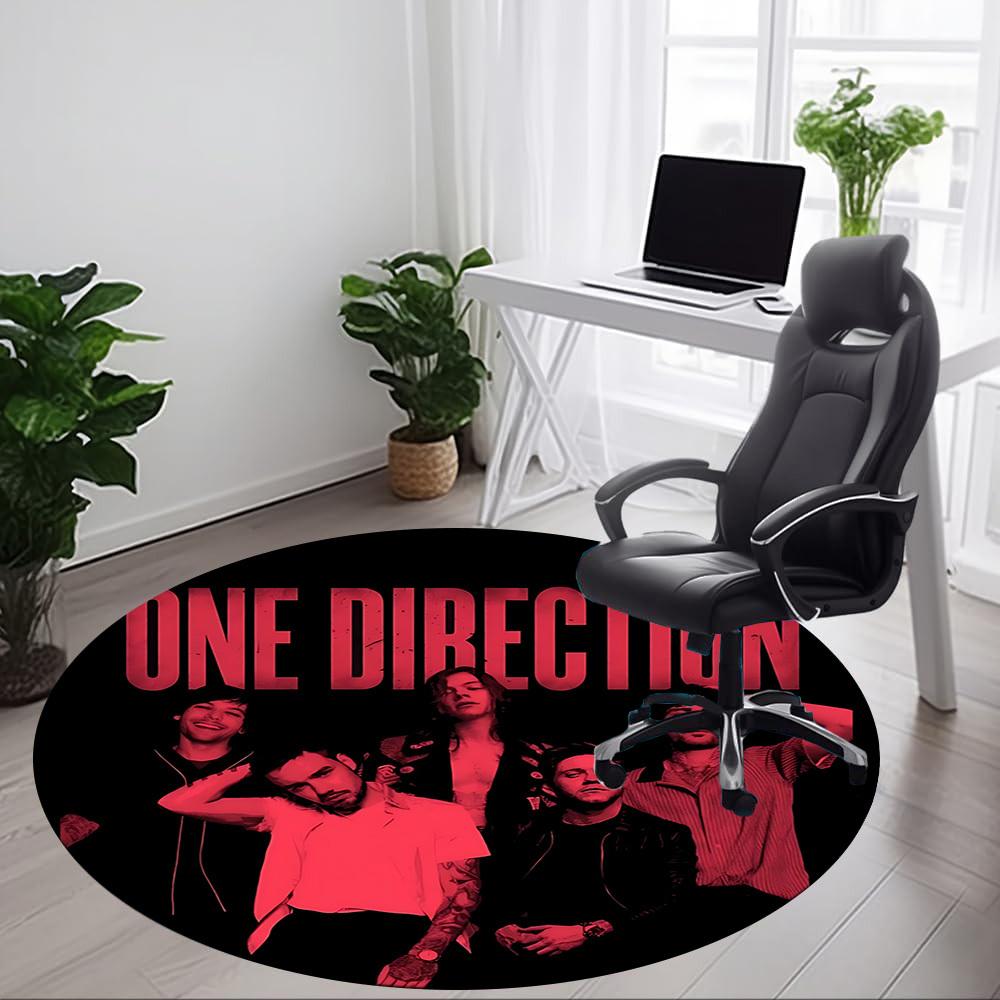 1pc One Direction Music Band Office Round Area Rug, Under Office Chairs Bedroom Living Room Home Decor a1016253