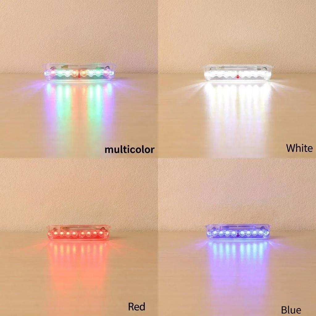 

Motorcycle Waterproof LED Tail Lights Rear Collision Warning Colorful Safety Outdoor Riding Signal Light белый