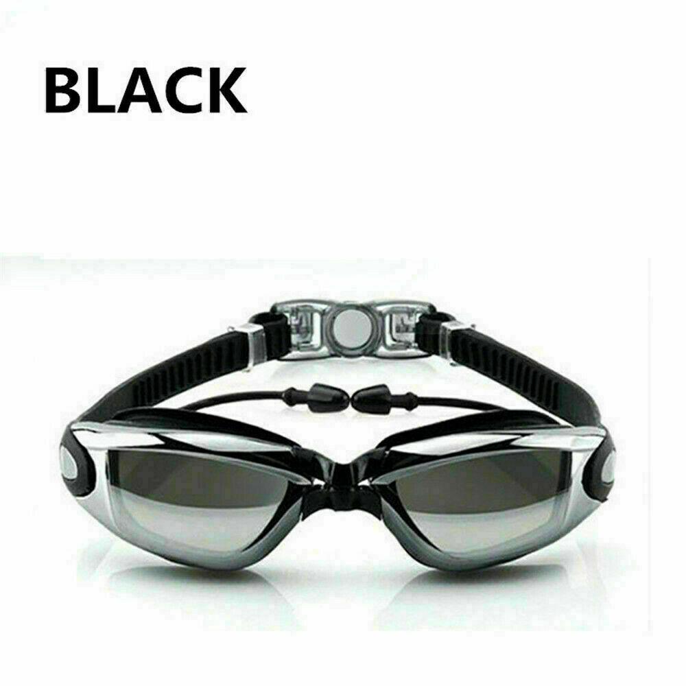 Anti Fog Swimming Goggles UV Glasses Adjustable Earbuds Nose Clip Adult Kids Eye Shield Goggles