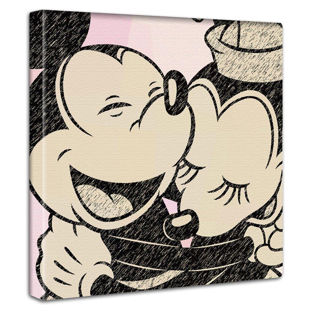 Disney Mickey Mouse Art 30cm x Made in Stylish Interior Living Room Minnie Fabric Panel, 30cm, Japan, Poster, Decor, Decor, Mouse, Pastel, Couple,