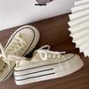 Cream two wear platform canvas shoes 22 autumn thin breathable board shoes