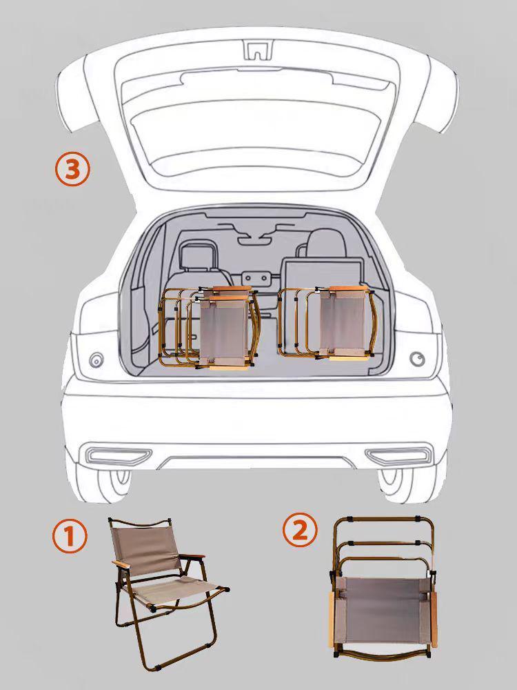 Přenosné skládací venkovní křeslo s opěrkou pro kempování, piknik, grilování, rybaření a kreslení