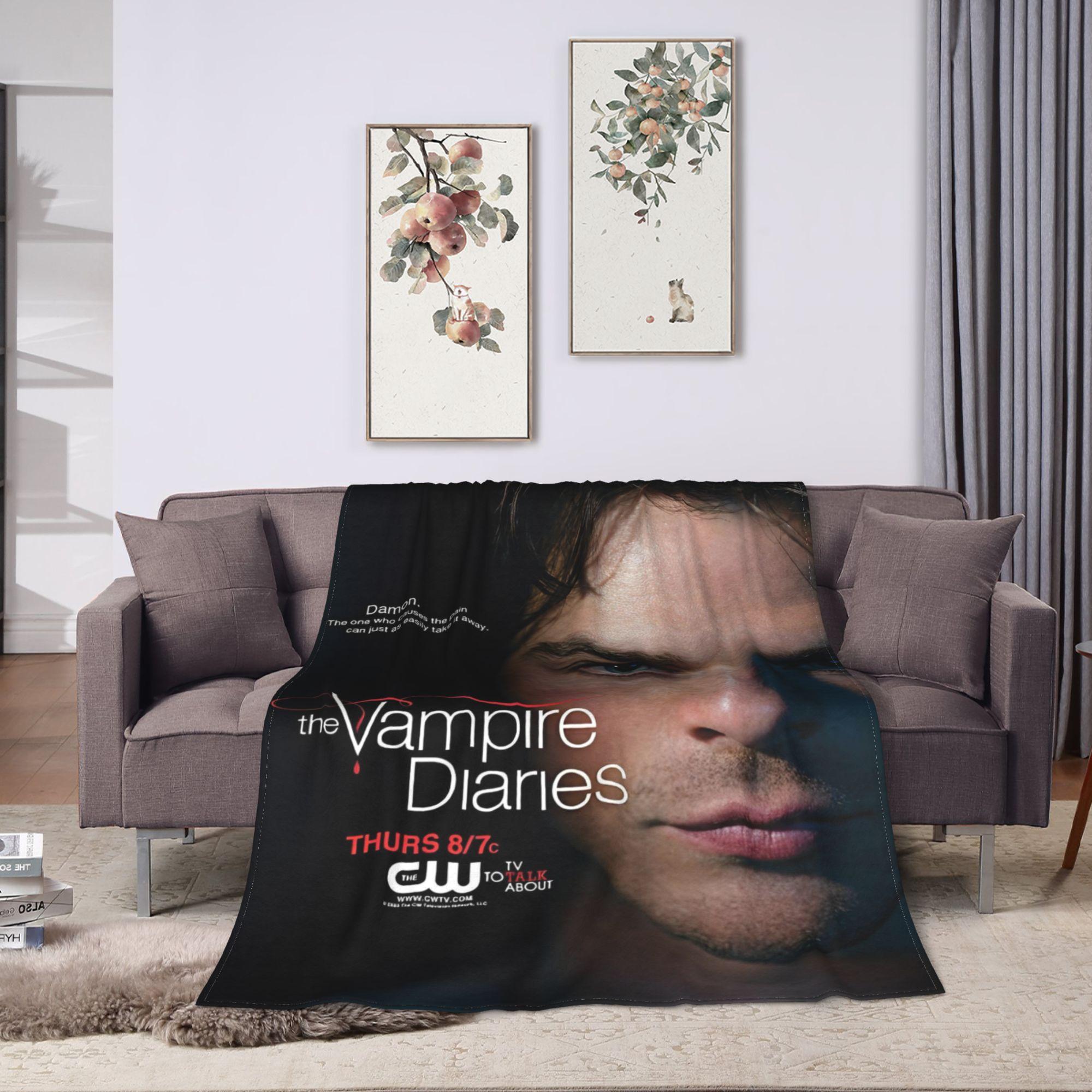 The Vampire Diaries Damon Salvatore Blanket Flannel  Winter  Breathable Soft Throw Blanket for Sofa Bedroom Bedspread 130x150cm