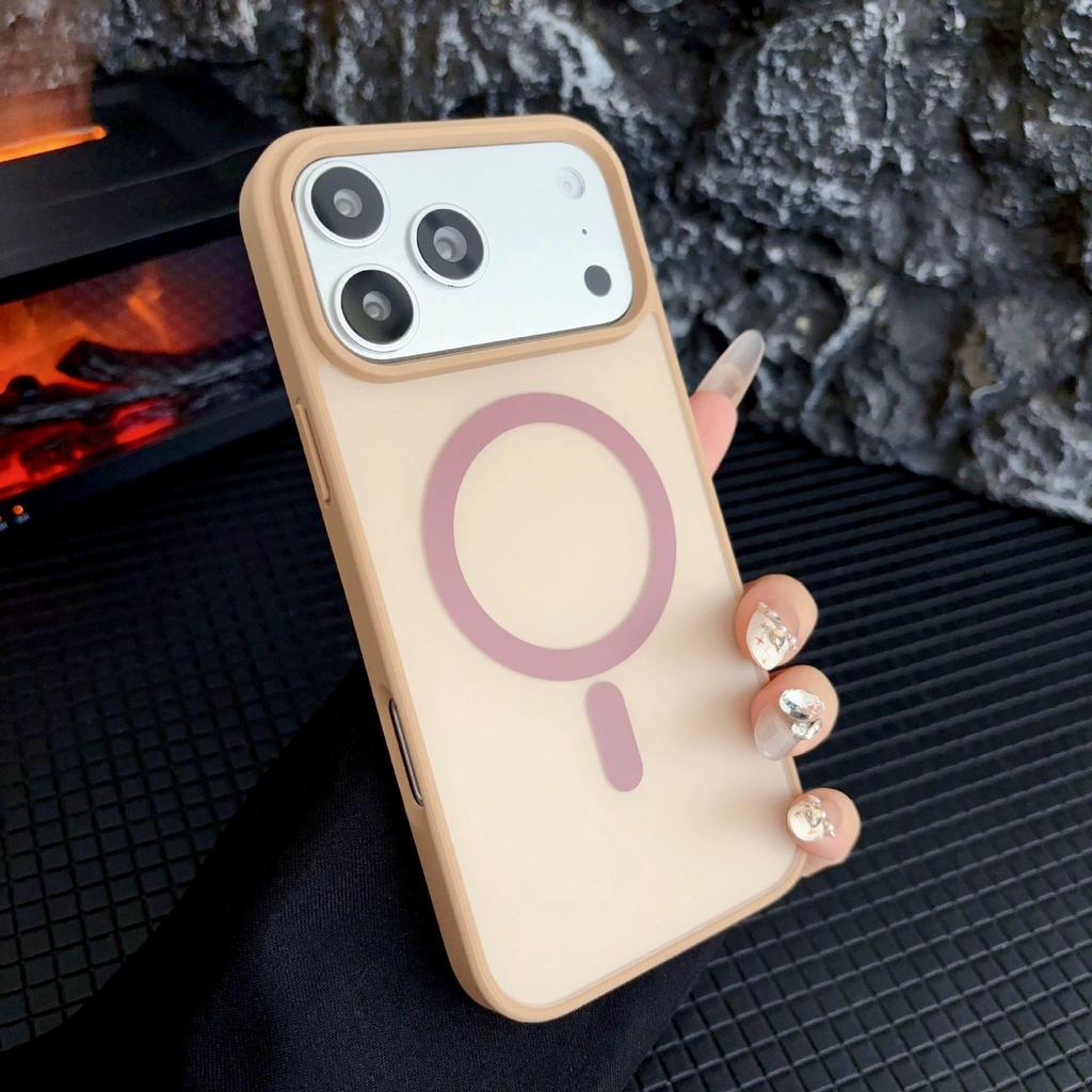 iPhone 17 Pro Case: Matte Skin-Feel, Color Blocking, Magnetic, Acrylic, Full Coverage Protective