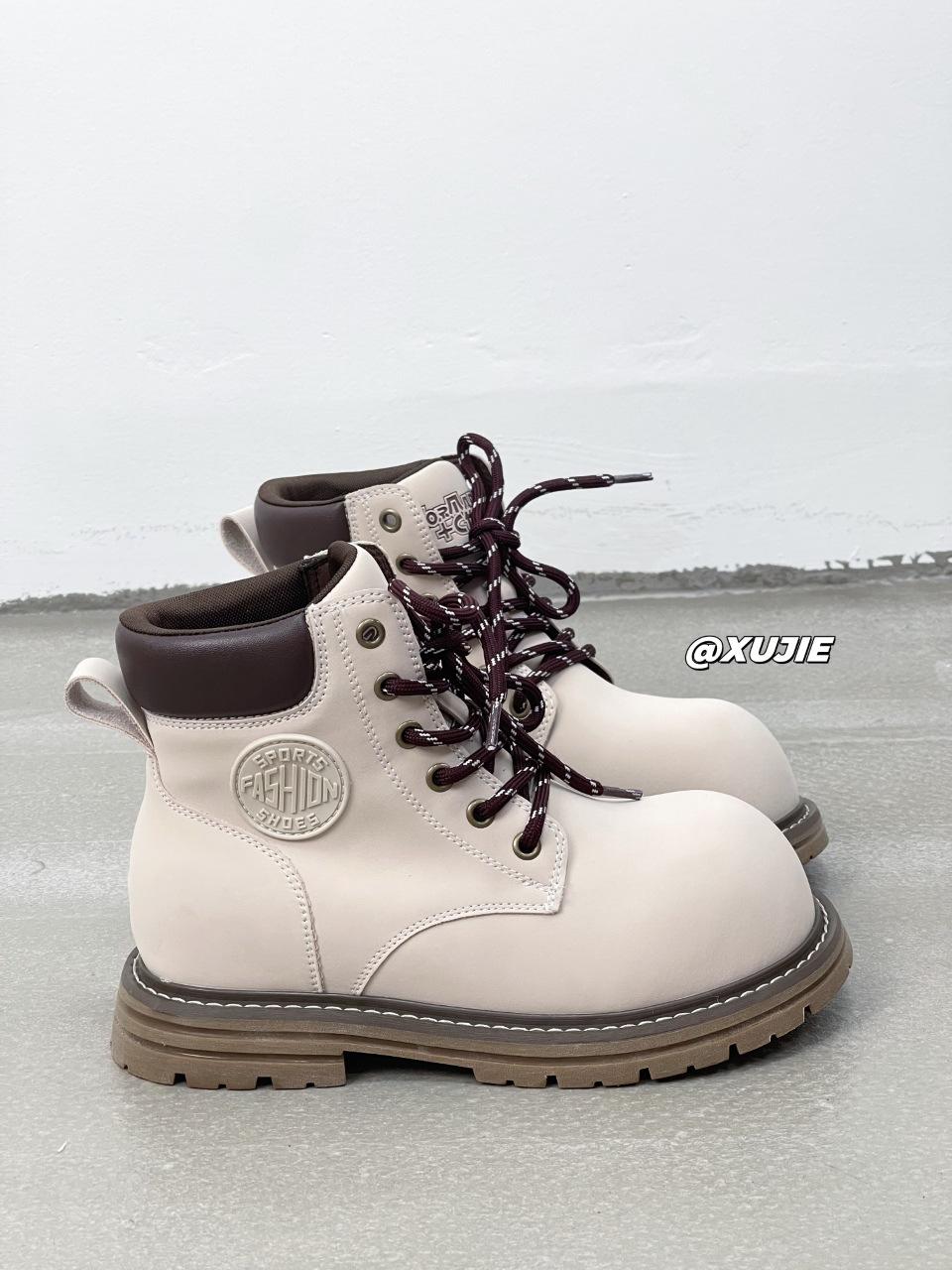 

Leather platform Martin boots women s 2025 new retro versatile British style thin short rhubarb boots fashionable short boots 35