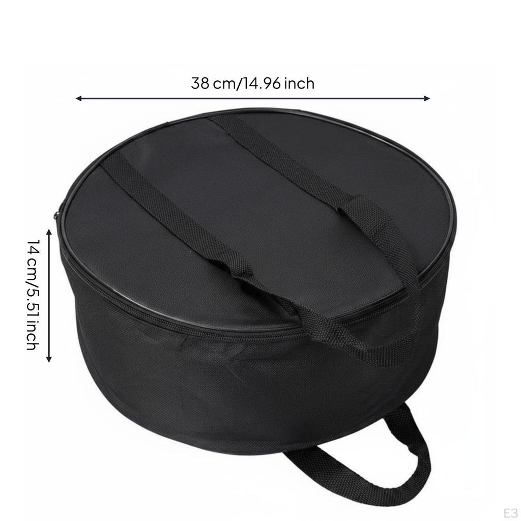 Woven Textile Storage Bag Structured Zippered Black Carry Case