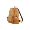 MCM Visetos Monogram Leather Backpack with Gold Hardware & Front Pocket Large Daily Bag for School Travel & Work