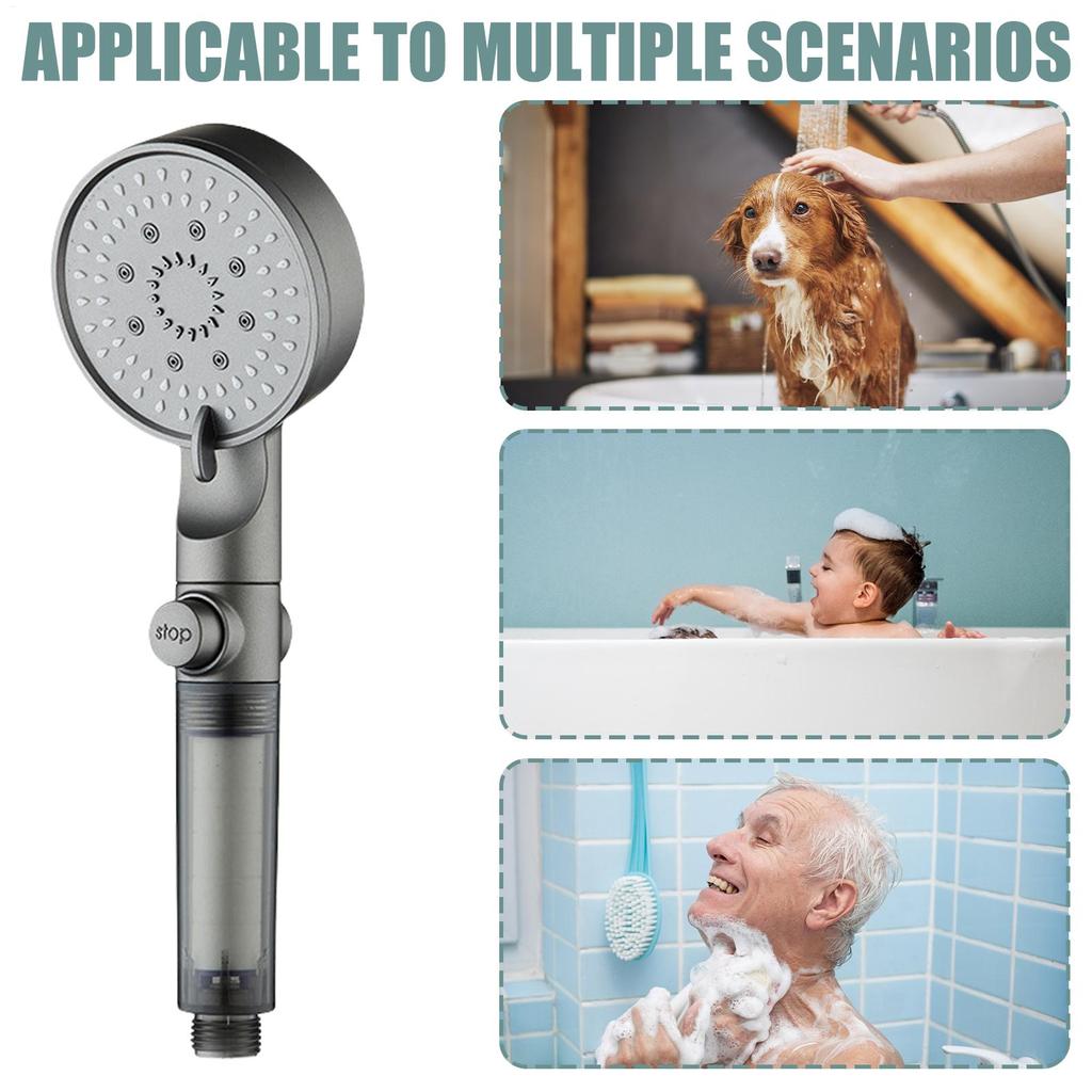 5 Modes Shower Head Set High Rainfall Massage Handheld Bath Sprayer Nozzle Shower Head With Hose Bracket Bathroom Accessories