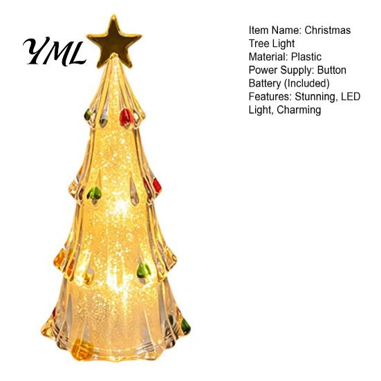Bedroom Night Lamp LED Lighted Christmas Tree Tabletop Decoration, Battery Operated Xmas Light, Light Holiday Ornament with Star Topper for