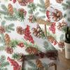 Weihnachts-Kiefernzapfen Kiefernnadeln Frucht Transparente Vorhänge für Kinderzimmer Wohnzimmer Voile-Vorhänge Weihnachten Küche Tüllvorhang