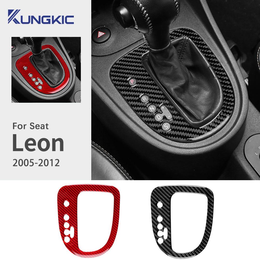 For Seat Leon 2005 2006 2007 2008 2009 2010 2011 2012 Real Soft Carbon Fiber Sticker LHD RHD Car Inner Gear Shift Panel Trim