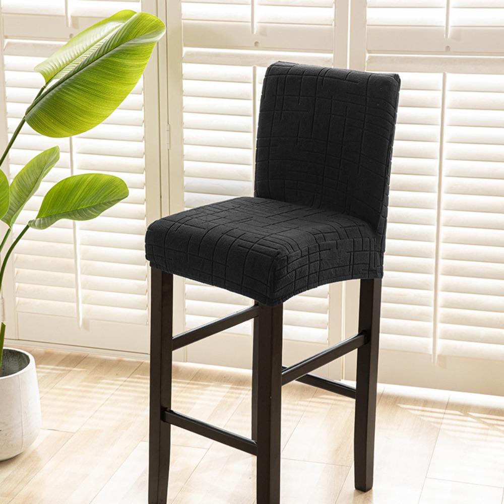 Washable Jacquard Chair Covers Elastic Seat Slipcovers Decorative Chair Cushion Cover Bar чёрный