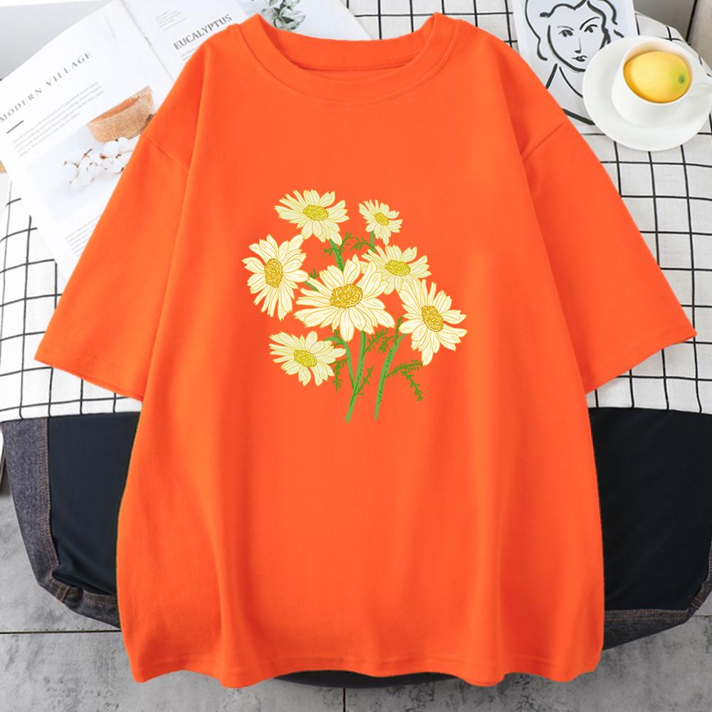 Fresh Harajuku Yellow Chrysanthemum Flower Man T Shirts Graphic S-Xxxl Tee Shirt High-Quality Casual Tshirt Leisure Street Tops