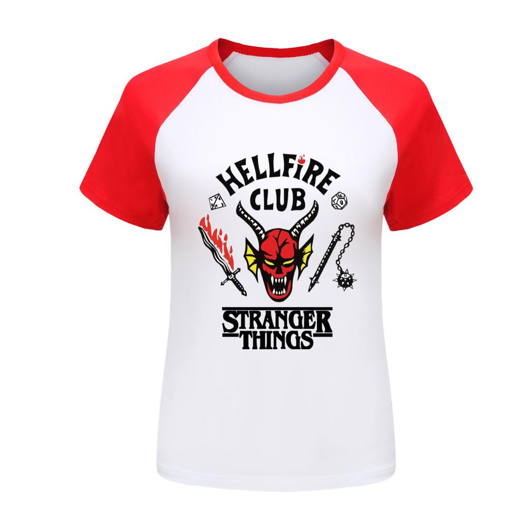 5253 Kids Boys Girls Stranger Print Raglan Short Sleeves T-Shirt