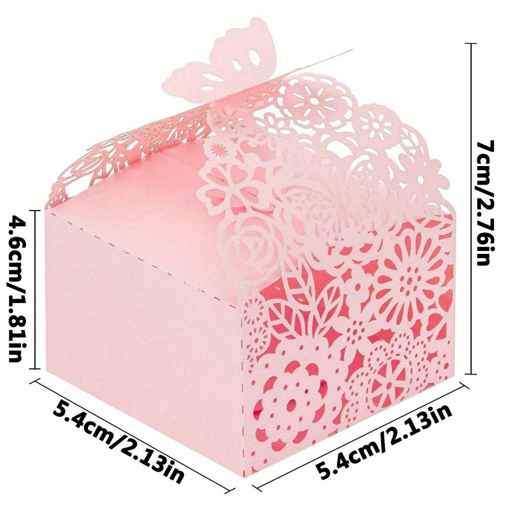 50pcs Laser Cut Favor Boxes Floral Favor Boxes Party Favor Boxes for Bridal Anniverary Wedding Party Favor Pink Small Business Supplies Packaging Box