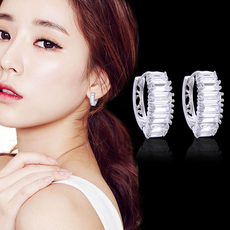 

Новый стиль, стильные серьги, модные геометрические инкрустированные женские квадратные серьги с водными бриллиантами