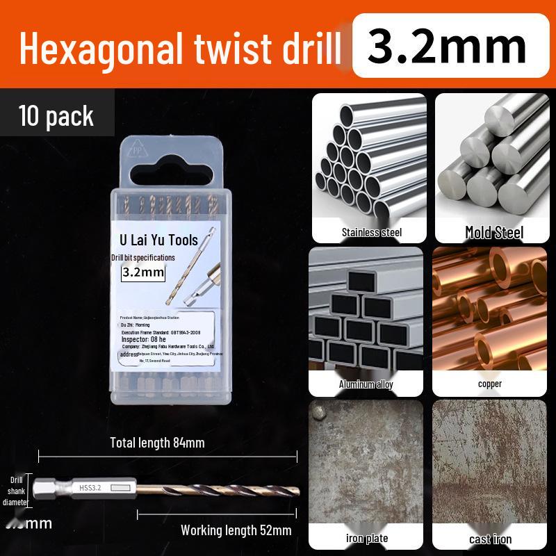 High Hardness Alloy Cobalt Hex Shank Twist Drill Set for Stainless Steel