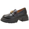Thick-soled Inner Height-increasing Women's Shoes, 33 Small Size 34 Loafers for Women's 2025 Spring New British Style Small Leather Shoes